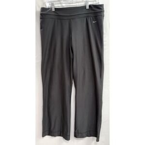 Nike Dri Fit Straight Wide Leg Yoga Pants Women's Sz L Mid Rise Exercise Pants